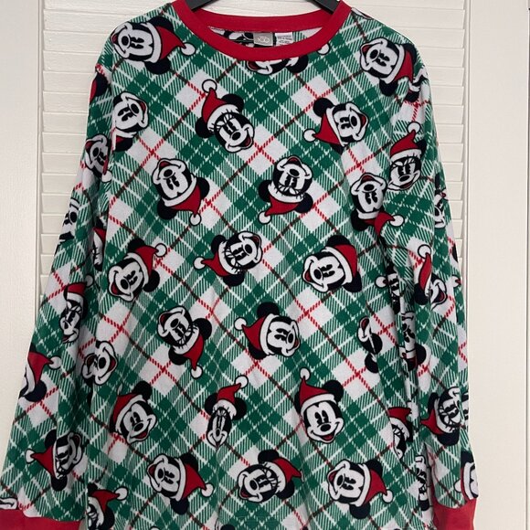 Disneyland 100th Anniversary Mickey & Minnie Christmas Green Plaid Pajama - Picture 1 of 3
